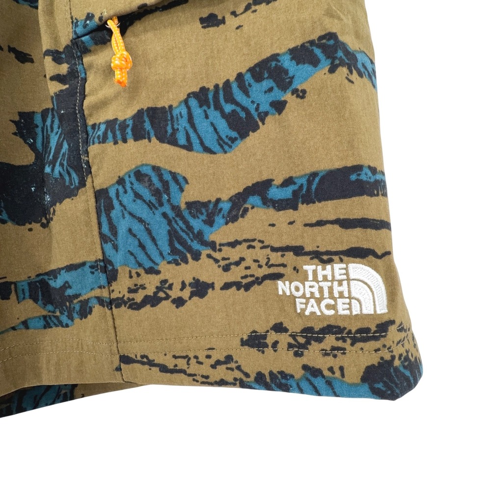 The North Face Mens XXL Paramount Horizon Shorts Tan Blue Mountain Print Belt - Picture 5 of 13